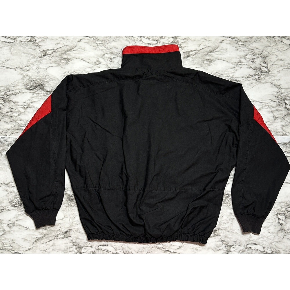 K-Products Full Zip Men's Jacket USA Made L Black Windbreak AMOCO Relaxed VTG - Picture 9 of 12